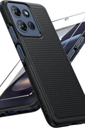 FNTCASE for Moto G-2026/2025 Phone Case: Moto G Play 2026/Moto G Power 2025 Case with Screen Protector Dual Layer Military Drop Protection Heavy Duty Shockproof Rugged Non Slip Cell Phone Cover, Black