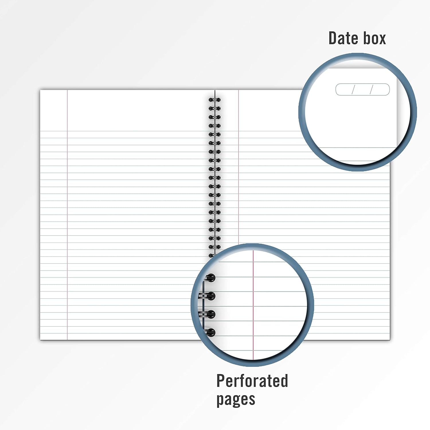 Cambridge Business Notebook, Legal Ruled, 6-1/2" x 9-1/2", Wirebound, Black, 2 Pack (73599) - Image 5
