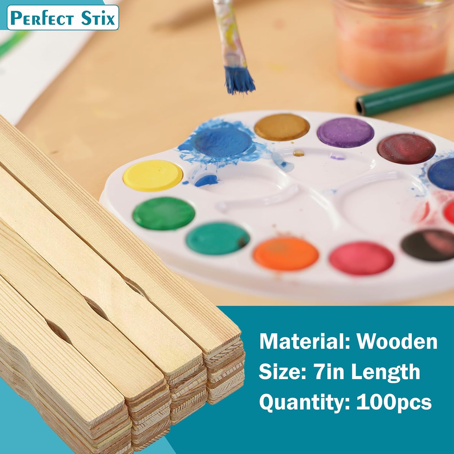 7" Wooden Paint Paddle Sticks/Mixing and Epoxy Sticks - Package of 100ct - Image 5