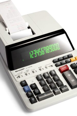 Sharp EL-1197PIII Heavy Duty Color Printing Calculator with Clock and Calendar
