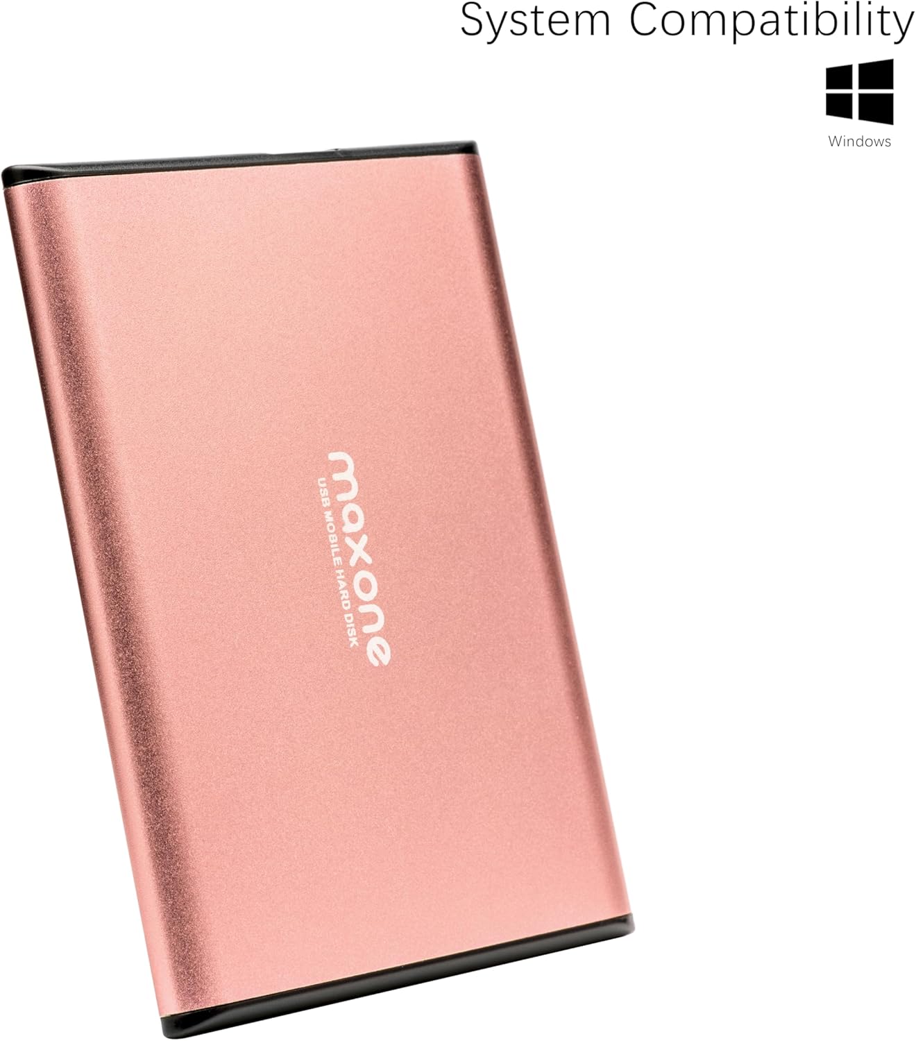 Maxone 500GB Ultra Slim Portable External Hard Drive HDD USB 3.0 Compatible with PC, Laptop - Rose Pink - Image 3