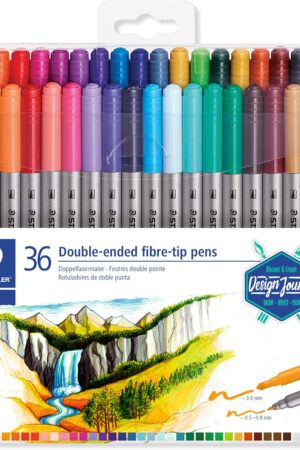 Staedtler Double Ended Markers, Assorted Bullet Tips, Assorted Colors, 36/Pack