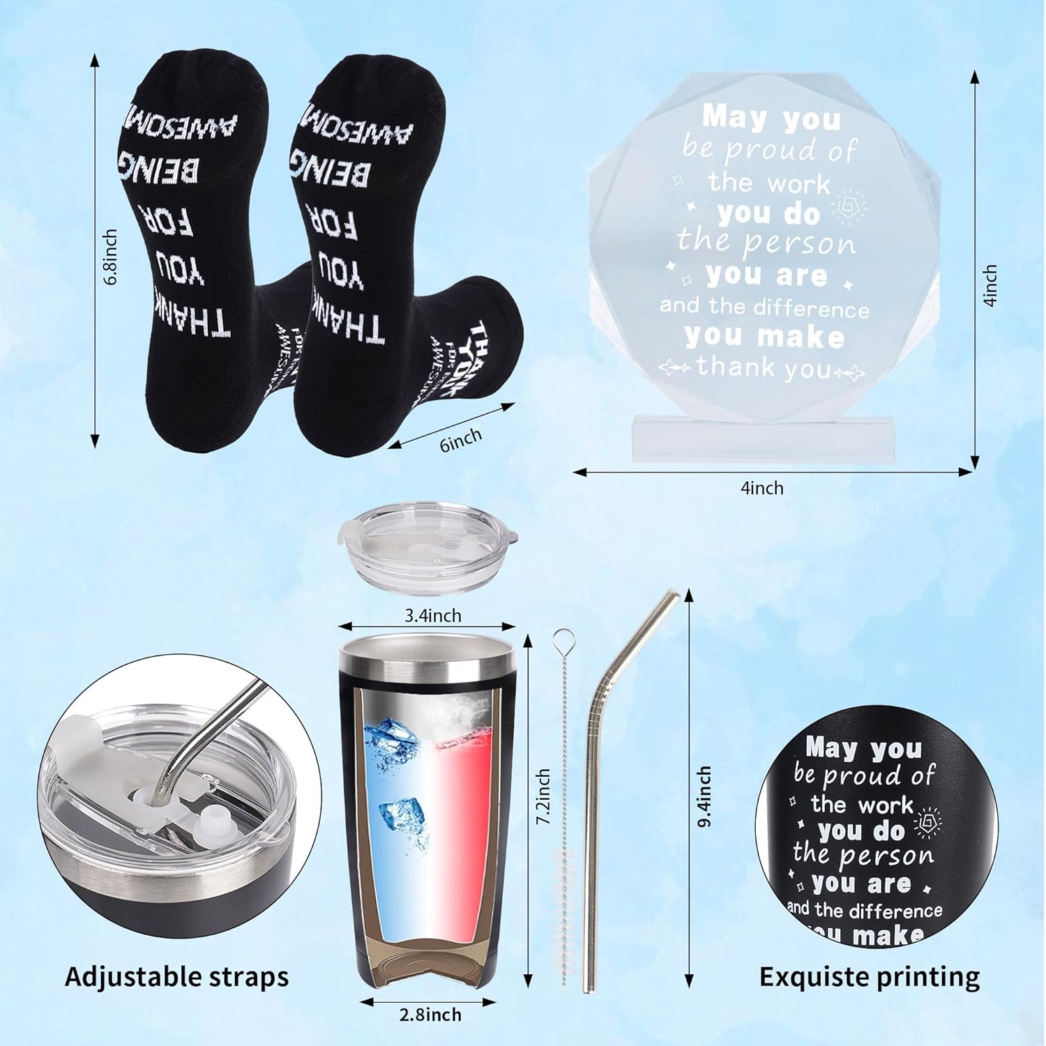 Kolewo4ever 9 Pieces Employee Appreciation Gifts for Men Christmas Gifts Thank You Gift May you Be Proud Gift for Team Coworkers Farewell Male Friend - Image 3