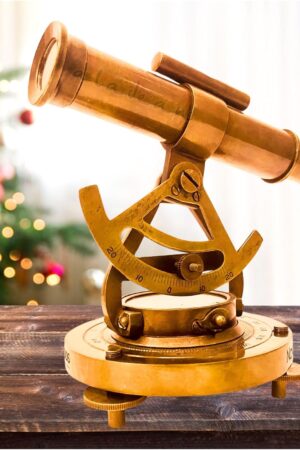 Brass Alidade Decorative Telescope 4" with Base Compass Gifts (5 inch)
