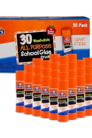 Elmer's All Purpose School Glue Sticks, Washable, 22 Grams, 30 Count - Classroom, Arts & Crafts, #1 Teacher Brand
