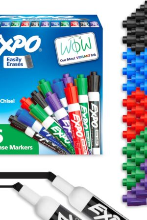 EXPO Dry Erase Markers, Low Odor Ink, Assorted Colors, Chisel Tip, 36 Count