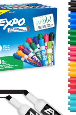 EXPO Dry Erase Markers, Low Odor Ink, Assorted Fashion Colors, Chisel Tip, 40 Count - Whiteboard, Essential Supplies for Office, School, Classroom, Teachers