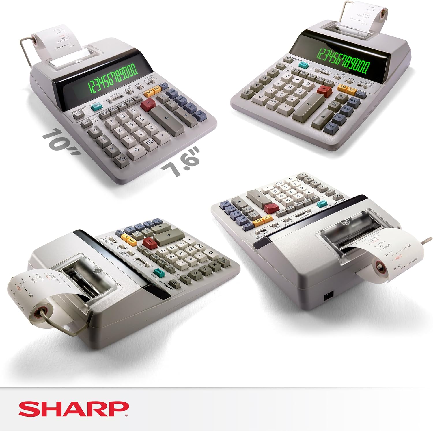 Sharp EL-1801V Ink Printing Calculator, 12-Digit LCD, AC Powered, Off-White, Ideal for Business & Office Use, Easy-to-Read Display & Durable Design - Image 8