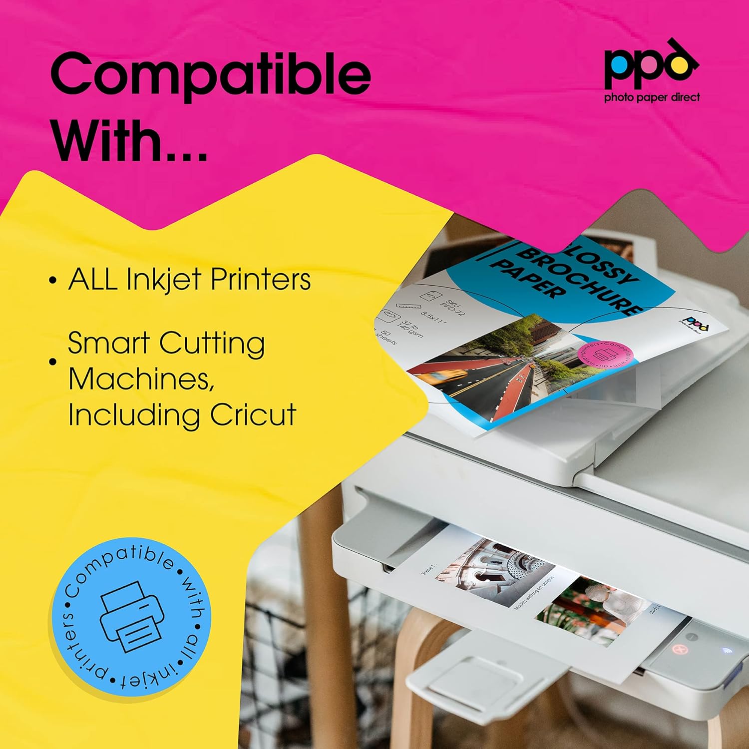 PPD 100 Sheets Inkjet Glossy Brochure and Flyer Paper 8.5x11 37lbs 140gsm Professional Quality Double Sided Instant Dry and Water-Resistant (PPD-72-100) - Image 7