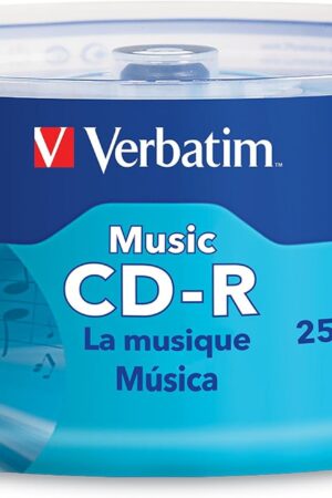 Verbatim Music CD-R 40X 80 Minute 700 MB Blank Recordable Audio Discs 25pk Spindle