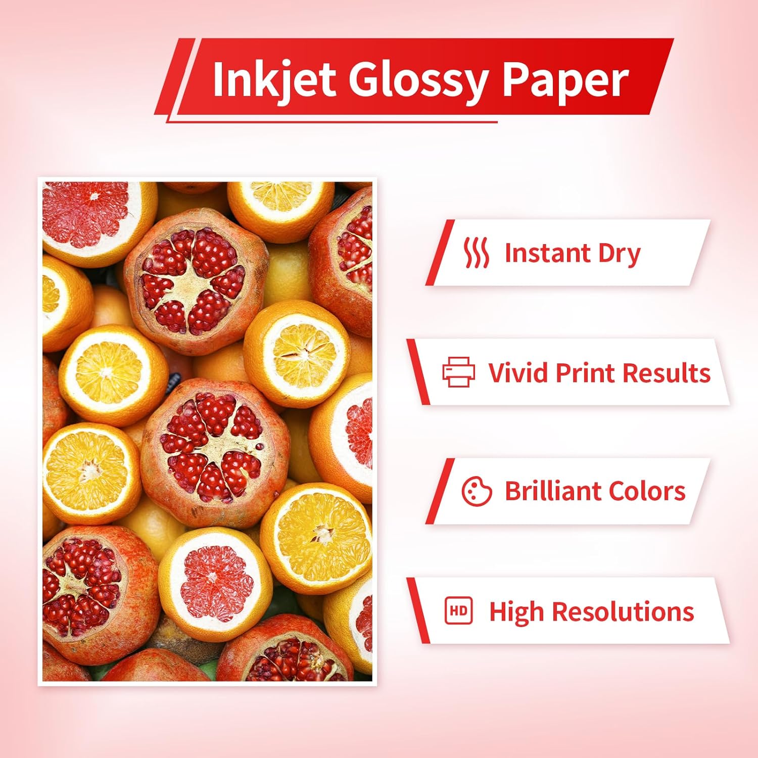 220 Sheets Glossy Thin Inkjet Printer Paper 115gsm 30Lb 8.5x11 Inches for DIY Chip Bag and Print Brochure Flyer,Compatible Inkje Printer and Dye ink - Image 4