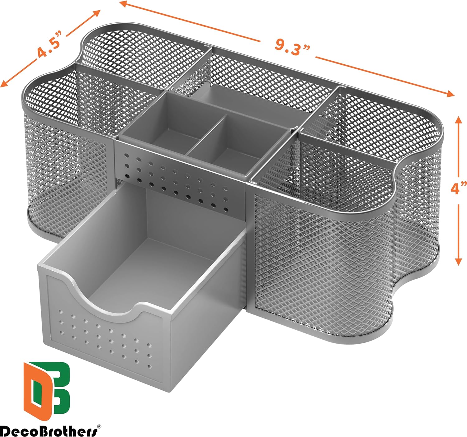 Deco Brothers Desk Organizers Pen Holder Office Caddy Storage, Silver - Image 6
