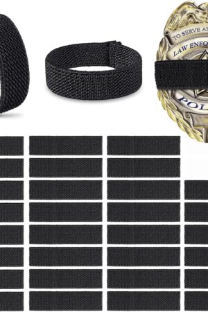 Yinder 30 Pieces Police Mourning Band Stripe Funeral Honor Guard Elastic Straps Police Officer Badge Mourning Twill Band (Black)
