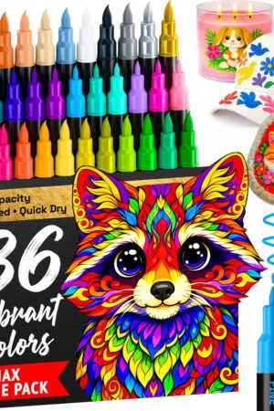 ARTISTRO 36 Acrylic Paint Markers - Paint Pens for Drawing - For Fabric, Rock, Glass, Wood, Molds - Arts & Crafts Gift for Adults, Teens, Kids, Classroom Must Haves & School Supplies