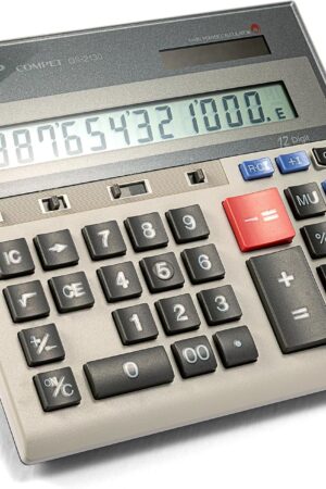 Sharp Commercial Desktop Calculator, 12-Digit Display, Solar & Battery Dual Power, Business Functions with Memory & Markup Keys (QS-2130)