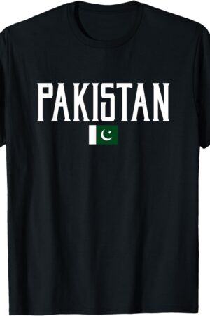 Pakistan Flag and White Text T-Shirt