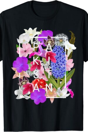 Flowers of Pakistan Word Art - Pakistani Pride T-Shirt